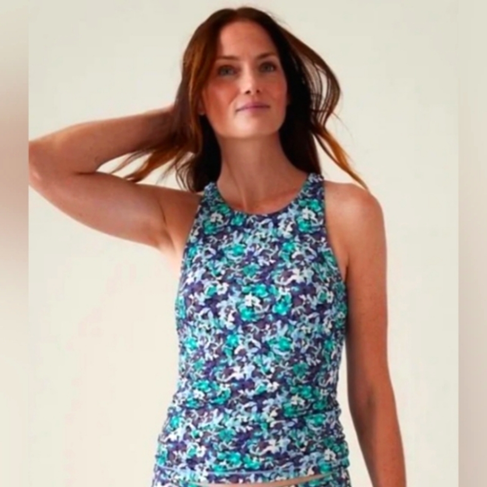 Athleta Maldives Floral Print Tankini Top 38D/DD